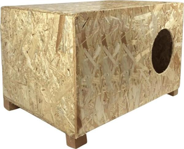 Reyo Kedi Evi Dış Ortam Uygun Ahşap Kedi Evi OSB 60x40x30 cm - Image 1