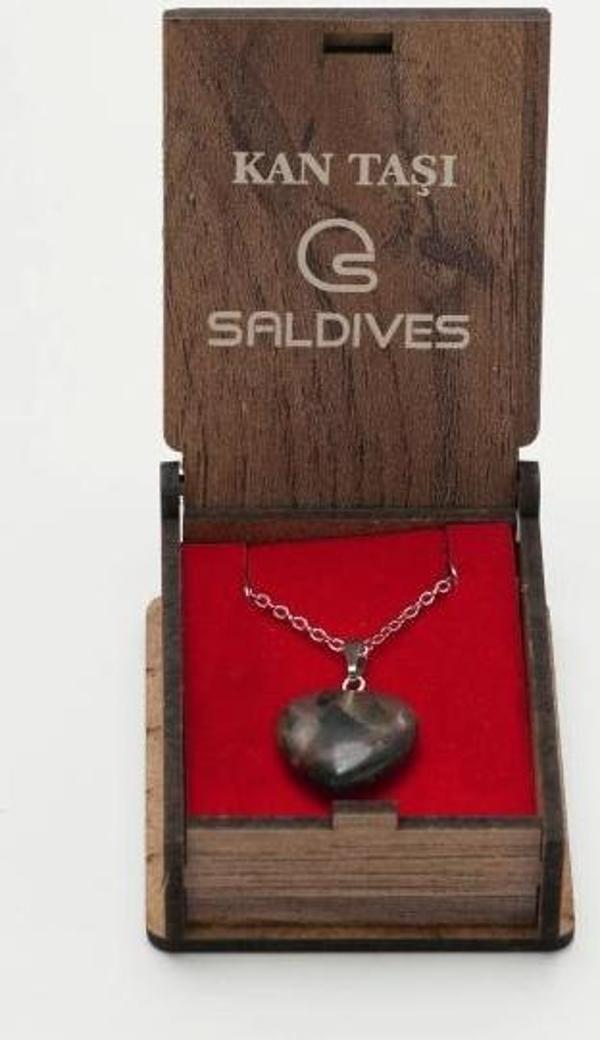 Saldives Kan Taşı Doğaltaş Kolye - Image 1