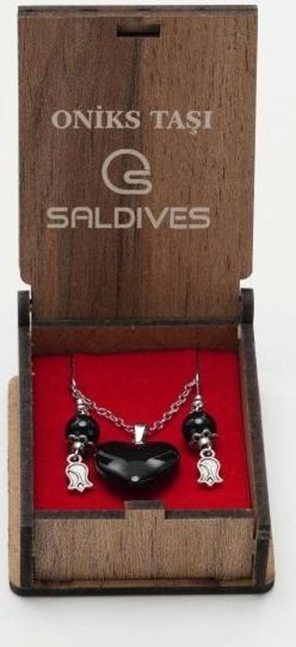 Saldives Onix Doğaltaş Kolye ve Küpe - Image 1
