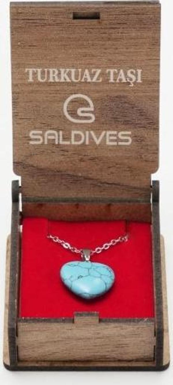 Saldives Turkuaz Doğaltaş Kolye - Image 1