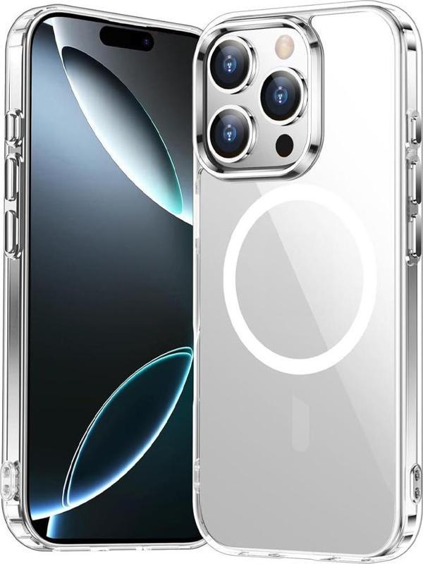 İPhone 16 Pro Kılıf Magsafe Wireless Kablosuz Şarj Destekli Sert Silikon Şeffaf Kapak Manyetik - Image 1