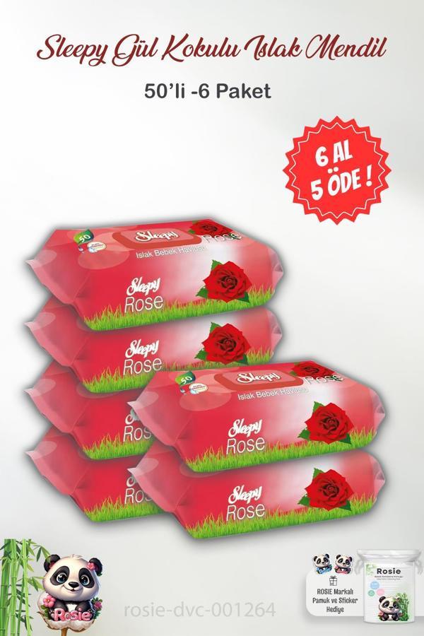 Sleepy 50'li Gül Kokulu Islak Bebek Havlusu ve ROSIE  - Image 1