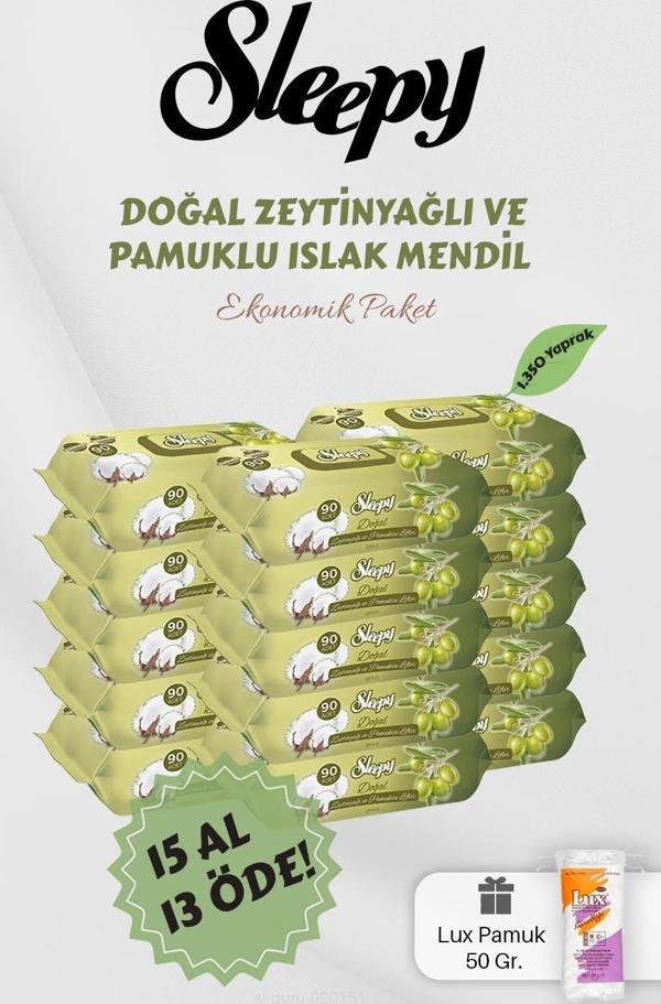 90' lı Zeytinyağlı Pamuklu Bebek Mendili  - Image 1