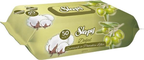 Sleepy Doğal Zeytinyağlı Ve Pamuklu Islak Bebek Havlusu 50 Yaprak - Image 1