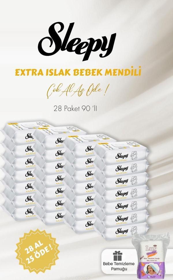 Sleepy Extra Islak Bebek Havlusu 90 Adet 28 AL 25 ÖDE ve Bebe Pamuğu - Image 1