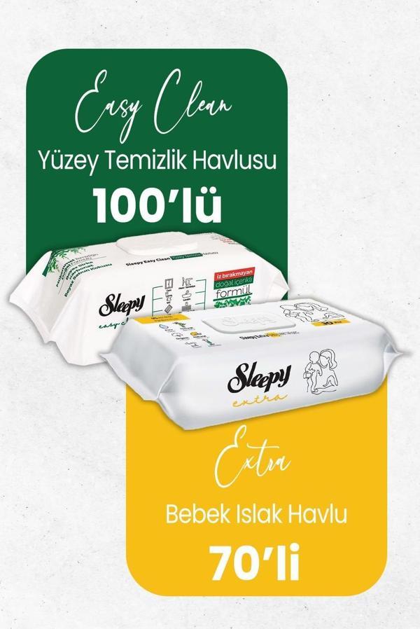 Sleepy Extra Islak Bebek Mendil 70' li ve Temizlik Havlusu 100' lü - Image 1