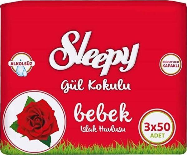 Sleepy Gül Kokulu Islak Bebek Havlusu 3x50 (150 Yaprak) - Image 1