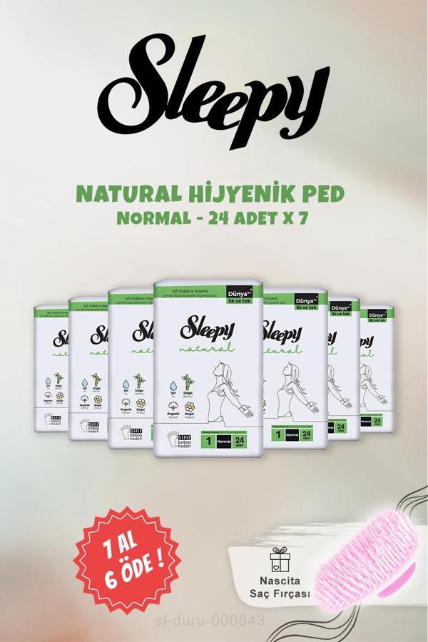 Sleepy Natural Hassas Hijyenik Ped Normal 24 Adet ve Şampuan Fırçası - Image 1