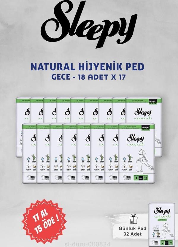 Sleepy Ultra Hassas Hijyenik Ped Gece 18 Adet ve 32 li Günlük Ped - Image 1