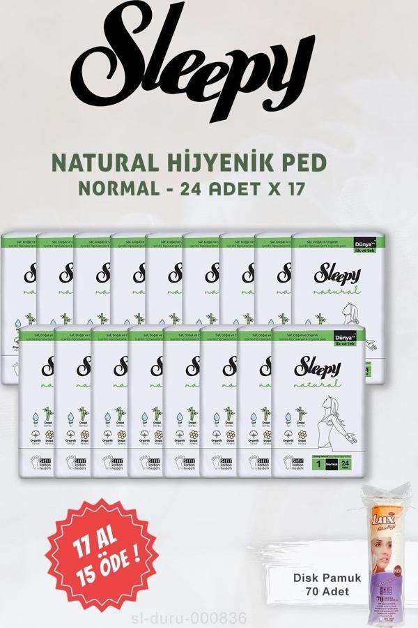 Sleepy Natural 24 Adet Normal Hassas Hijyenik Ped ve Disk Pamuk - Image 1