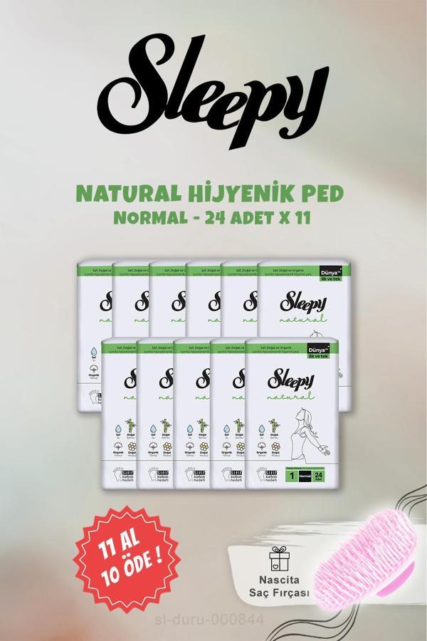 Sleepy Natural Hassas Hijyenik 24 lü Normal Ped ve Şampuan Fırçası - Image 1