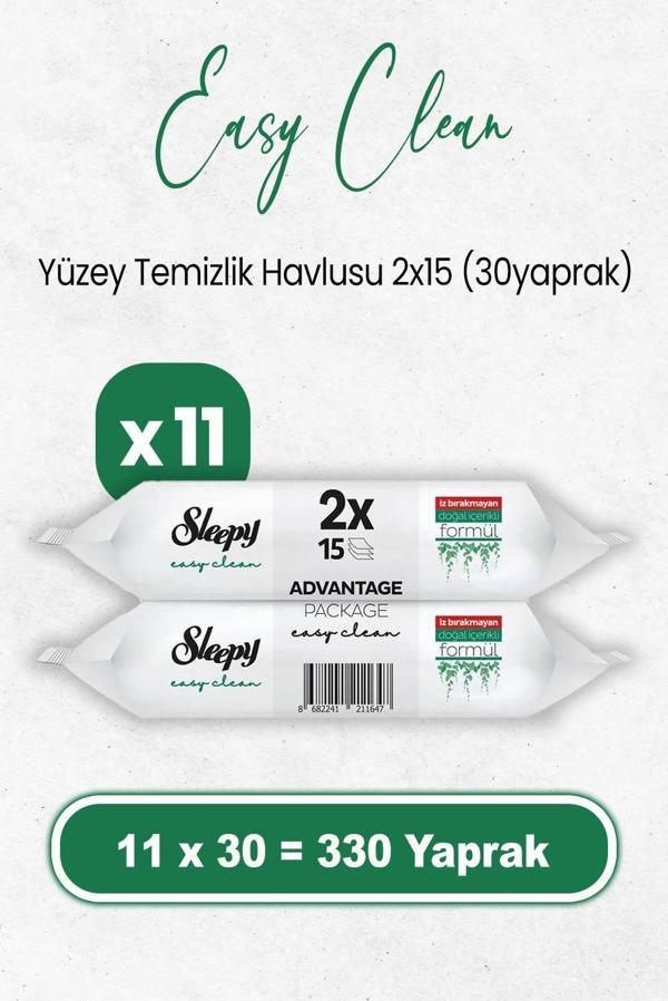 Sleepy Easy Clean Yüzey Temizlik Havlusu 2x15 x 11 Adet (330 Yaprak) - Image 1
