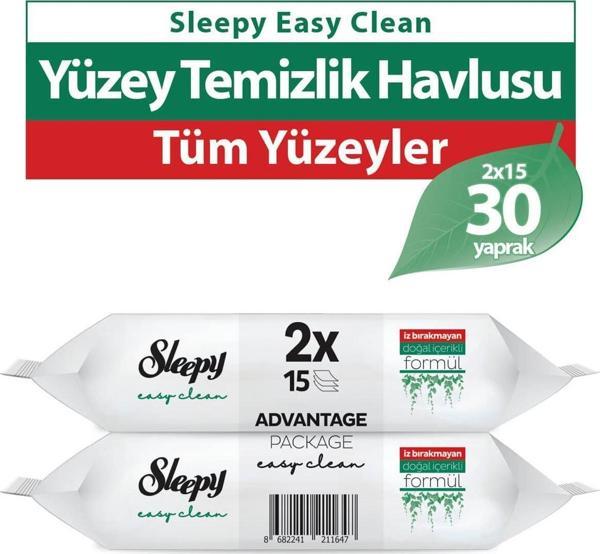 Sleepy Easy Clean Yüzey Temizlik Havlusu 2x15 Yaprak (30 Yaprak) - Image 1