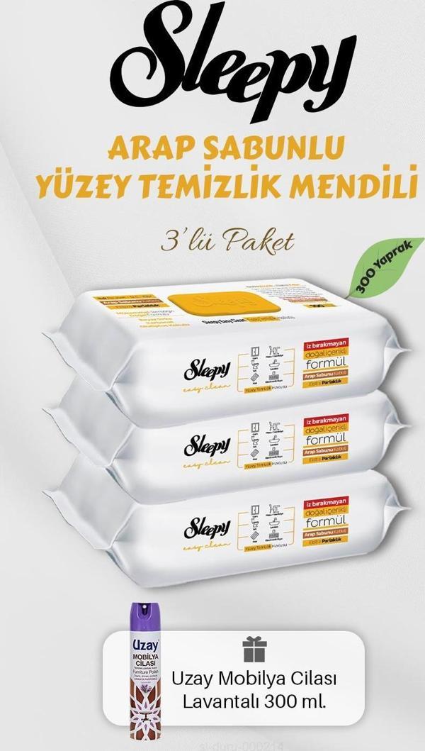 300 Adet Arap Sabunlu Yüzey Havlusu Lavantalı Mobilya Cilası Hediyeli - Image 1