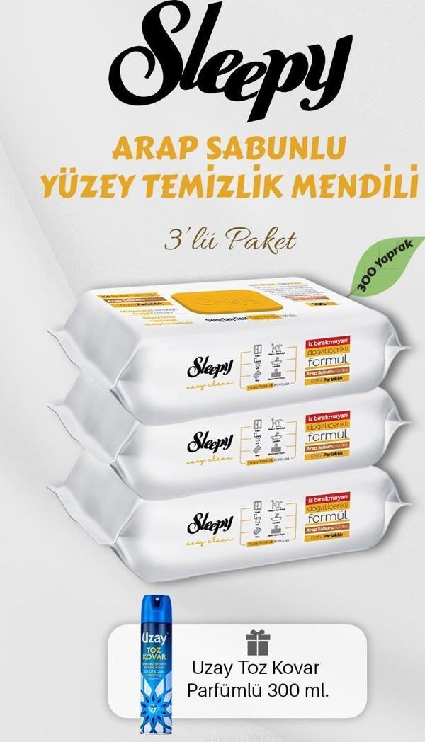300 Adet Arap Sabunlu Yüzey Havlusu Toz Kovar Hediyeli - Image 1