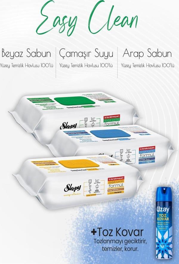 Sleepy Easy Clean Yüzey Temizlik Havlusu Seti 7 ve Toz Kovar - Image 1