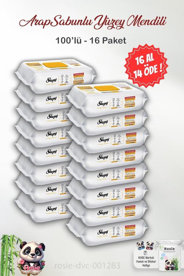 Sleepy Arap Sabunu Katkılı Yüzey Temizlik Havlusu 100' lü ve ROSIE  - Image 1