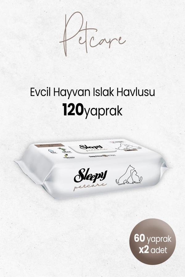 Sleepy Petcare Evcil Hayvan Islak Havlusu 60'lı x 2 Adet - Image 1