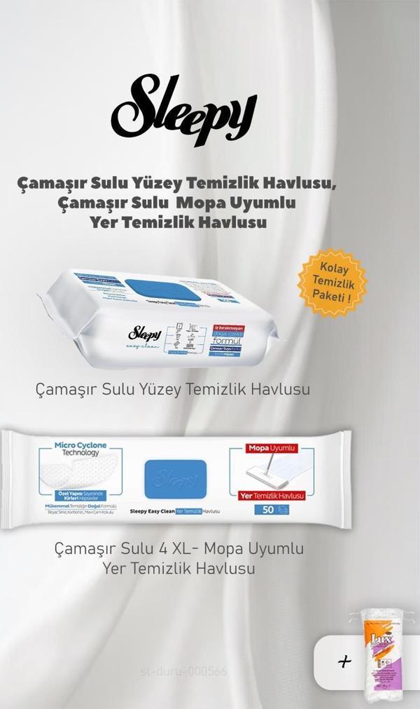 Sleepy Çamaşır Sulu Yüzey Havlu Seti, Pamuk Hediyeli - Image 1