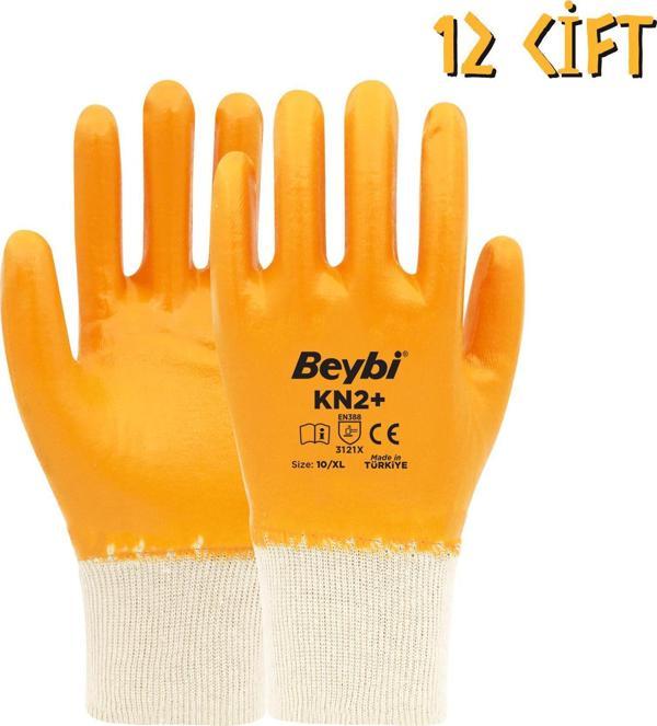 Beybi Pamuk-Nitril Tam Kaplama İş Eldiveni KN2+ No: 10 - 12 Çift - Image 1