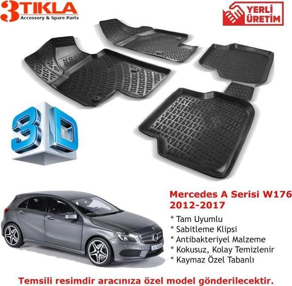 Mercedes A Serisi W176 2012-2017 Premium 3D Havuzlu Paspas Seti - Image 1