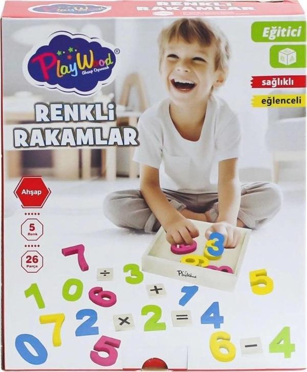 ONY-401 Ahşap Renkli Rakamlar 26 Parça -Onyıl Oyuncak - Image 1