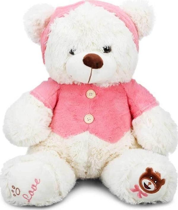 01014 Puffy Friends T-Shirtlü Sevimli Peluş Ayı 43 cm - Image 1