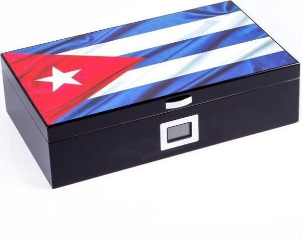 PremiumQuality Cuban Flag Sedir Humidor Puro Kutusu - Image 1
