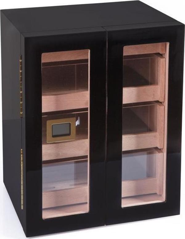 PremiumQuality Santa Rosa Siyah 4 Çekmeceli Sedir Humidor Puro Kutusu - Image 1