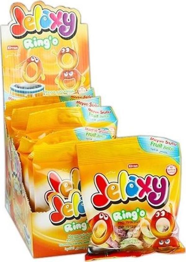 Jelaxy Şekerli Halka Yumuşak Şeker 80 Gr (1 Kutu) - Image 1
