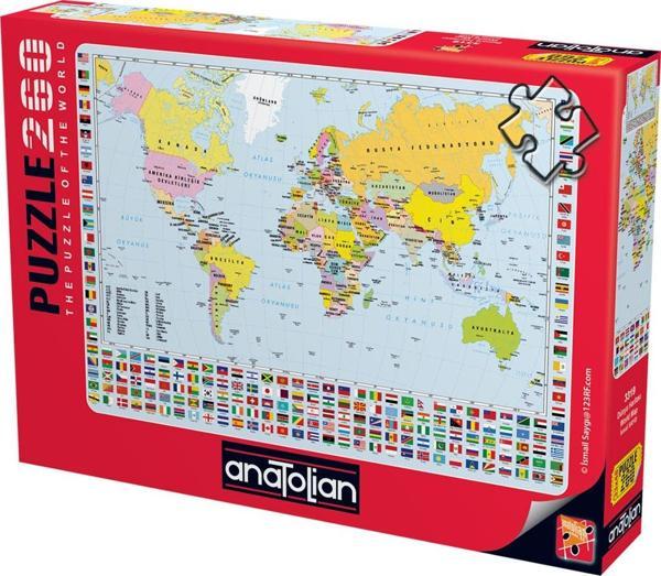 Anatolian 260 Parça XL Puzzle - Dünya Haritası 3319 - Image 1