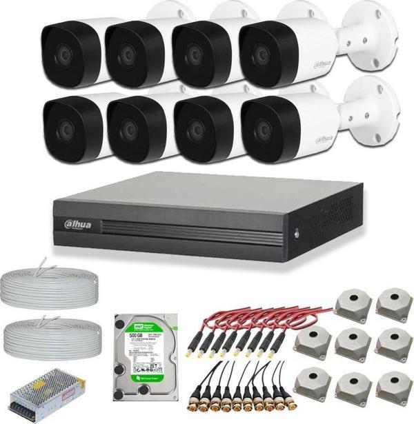 Dahua 2mp 8 kameralı Dış ortam AHD HD-CVI Full Kamera Seti 2TB Disk - Image 1