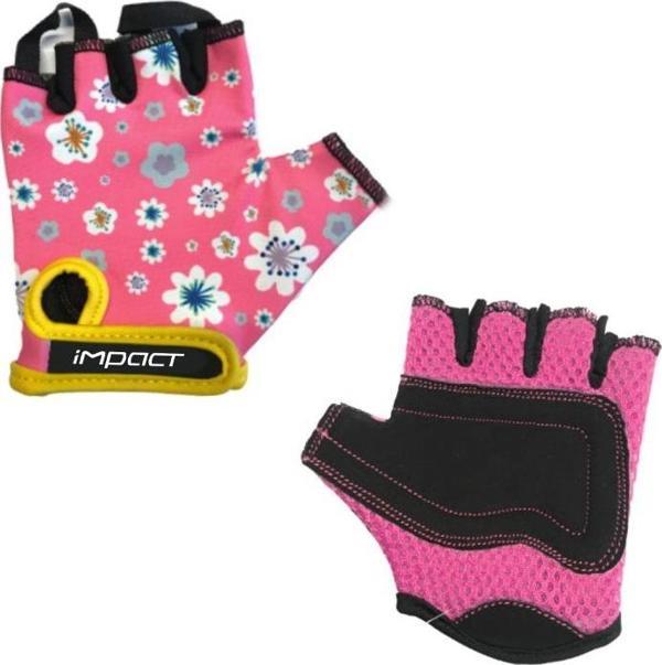 İmpact Flower S 6-8 Yaş Pembe Çocuk Bisikleti Eldiveni - Image 1