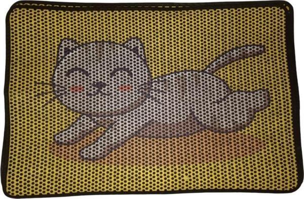 Nanbell Büyük Elekli Çift Katlı Kedi Kumu Paspası 75X59 cm Desenli No:8 - Image 1