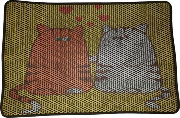 Nanbell Büyük Elekli Çift Katlı Kedi Kumu Paspası 75X59 cm Desenli No:9 - Image 1