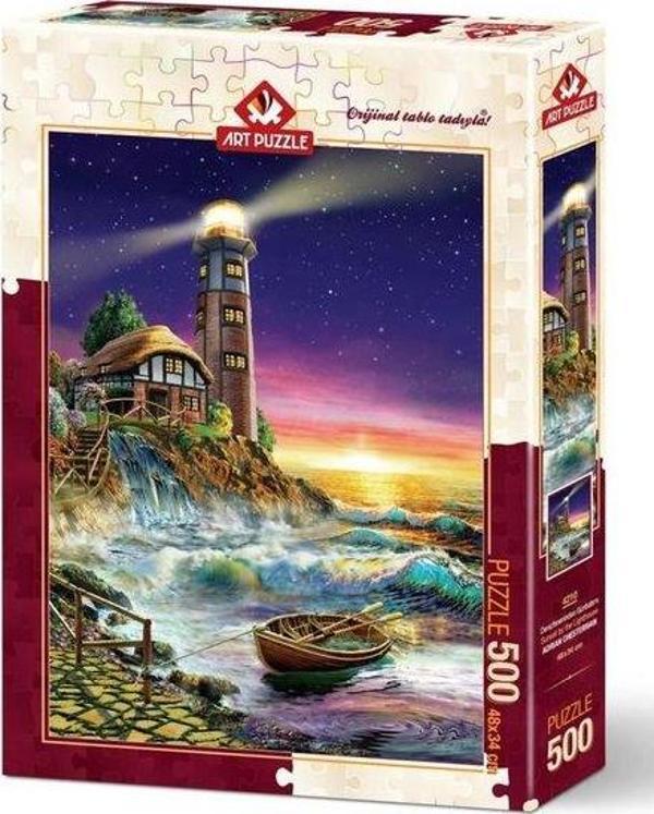 Art Puzzle 4210 Deniz Fenerinden Gün Batımı 500 Parça Puzzle - Image 1