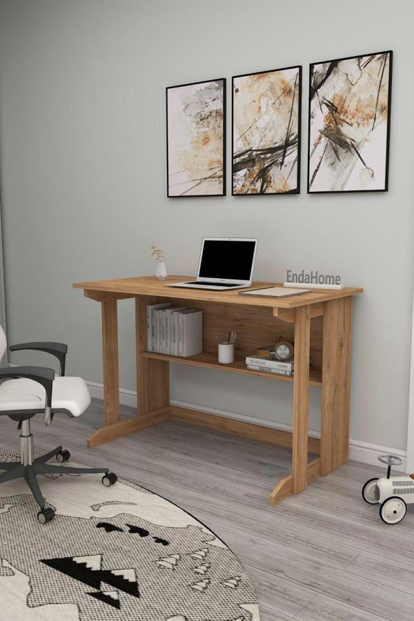 Zuesse Dizayn Vennüs 100X55 Cm Kütüphaneli Geniş Çalışma Masası Laptop Bilgisayar Masası Ofis Ders Masası - Image 1