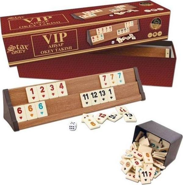 Star Vip Ahşap Okey Takımı - Açık Renk 1010464 - Image 1