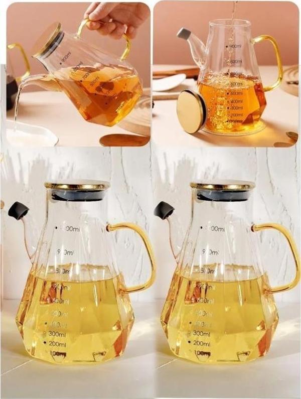 Kapris 2'li Cam Borosilikat Yağlık Sirkelik 900ml 009 - Image 1