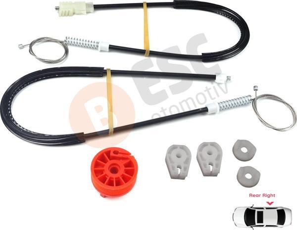 Citroen C3 Pluriel MK1 Cabrio 2003-2010 9643071180 İçin Elektrikli Arka Sağ Cam Kriko Tamir Seti - Image 1