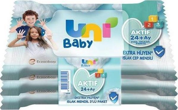 Uni Baby Aktif Ekstra Hijyen Cep Mendil 3x15 - Image 1