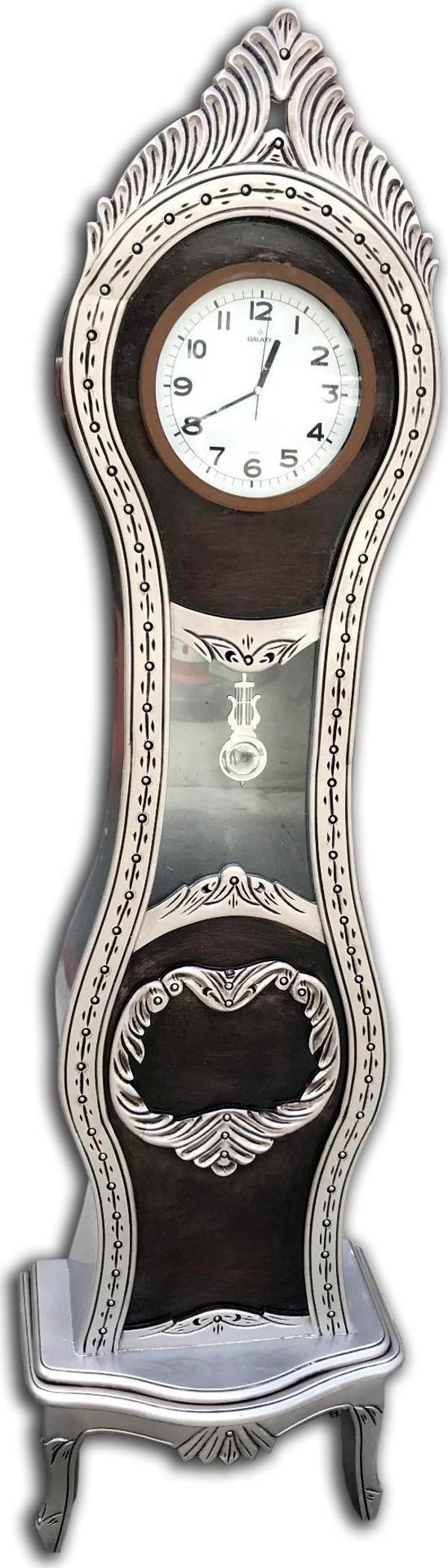 Saat DEKORATİF13875 Büyük Model Kayın Lükens Aslan Ayak Parlak GRİ El Yapım - Image 1