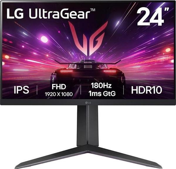 LG 24” UltraGear 24GS65F-B 1Ms (GtG) 180Hz (HDMI+Display) AMD FreeSync + G-SYNC HDR10 IPS Panel FHD Pivot Gaming Monitör - Image 1
