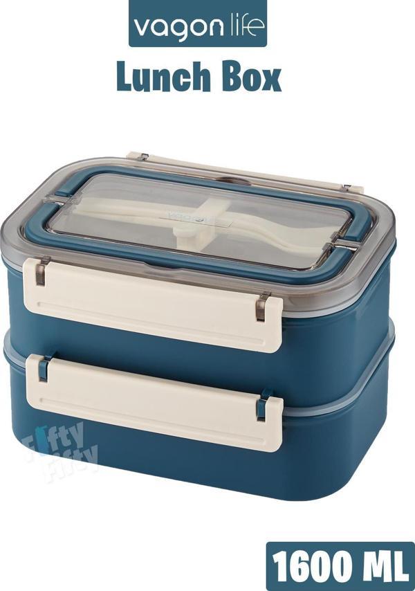 Vagonlife Bento Lunch Box 1600 ML 2 Kat Yeni Nesil Sefer Tası Paslanmaz Çelik -FFLBOX2221 - Image 1