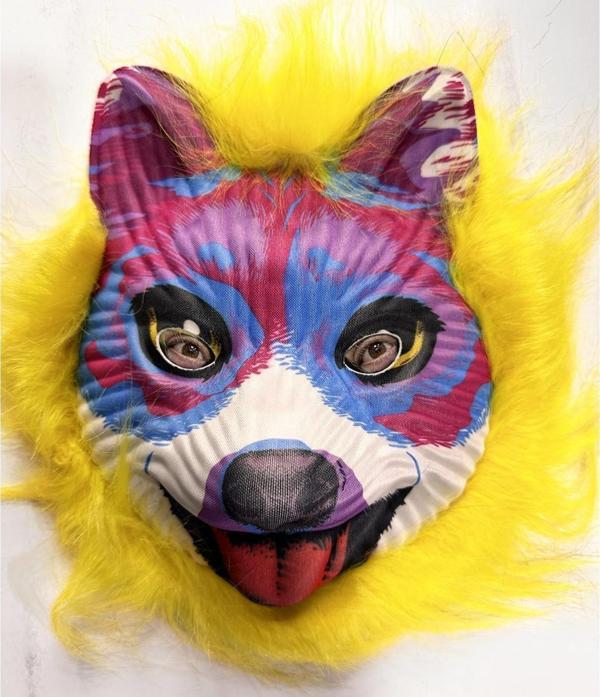 Sarı Saçlı Sevimli Köpek Maskesi Mega Peluş 35 No - Image 1