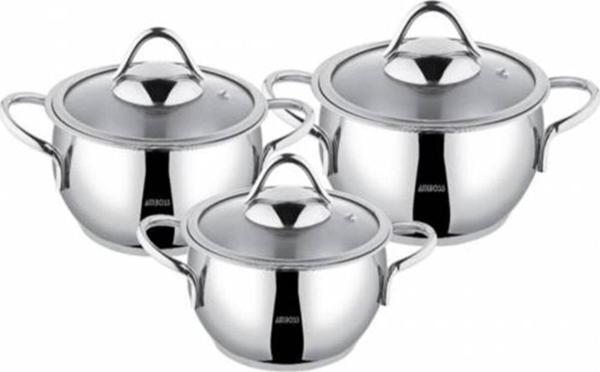 Stone 6 pr. Mini Derin Tencere Set Cam Kapak - Image 1