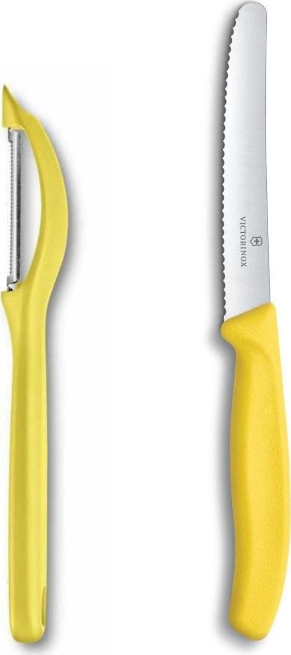 Sarı 7.6075.8 Dik Soyacak & 6.7836.L118 11 cm. Tırtıklı Bıçak - Image 1