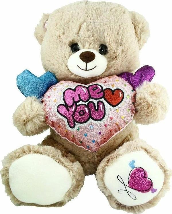 PJH2322 Peluş Kalpli Ayı 30 cm - Image 1