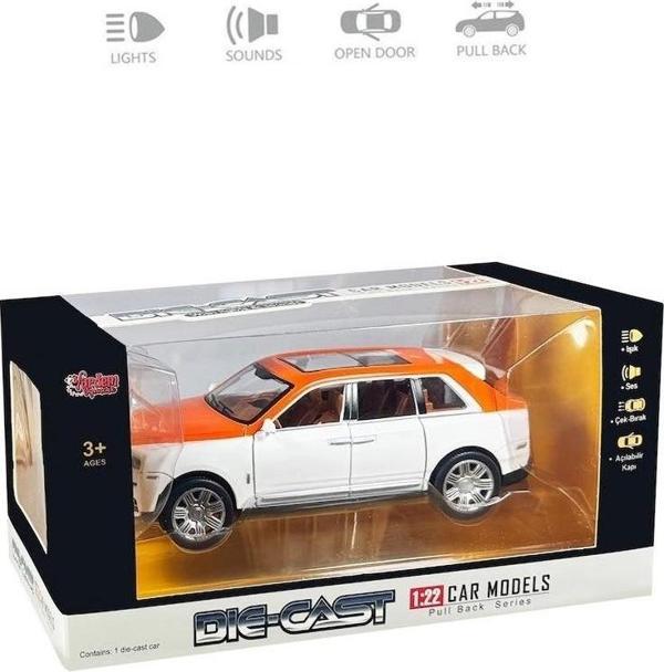 HCL806 Çek Bırak 1:22 Sesli ve Işıklı Metal Araba - Image 1