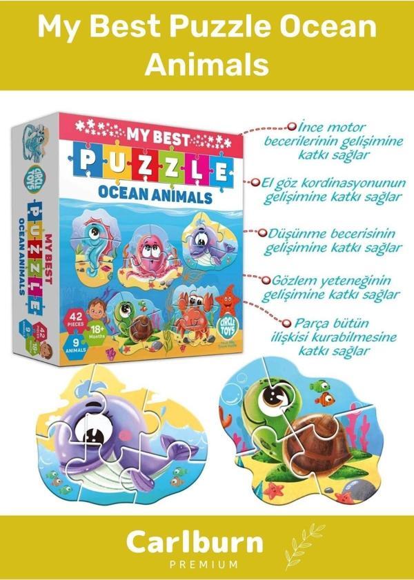 Özel Üretim Zeka Geliştirici Eğitici Çocuk El Göz Koordinasyonu  My Best Puzzle Okyanus Hayvanları - Image 1